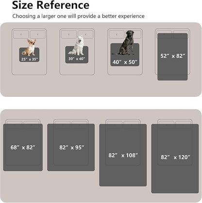 Waterproof Blanket for Couch, Leak Proof Dog Bed Blankets Reversible, Pet Throw Sofa Furniture Protector Machine Washable-68 x82,Black+Lightgrey