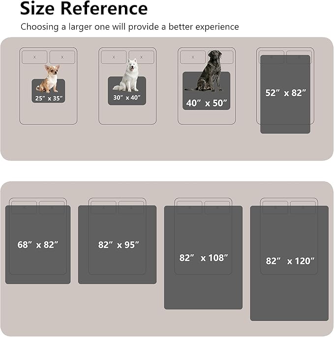 Waterproof Blanket for Bed, Leak Proof Dog Couch Blankets Reversible, Pet Throw Sofa Furniture Protector Machine Washable-82 x120,Black+Lightgrey