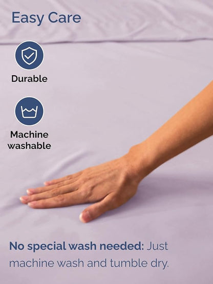 Extra Deep King Fitted Sheet - Hotel Luxury Single Fitted Sheet Only - Easily Fits 18 inch to 24 inch Mattress - Ultra Soft, Wrinkle Free with Extra Deep Pockets - Breathable & Comfy - Light Lavender