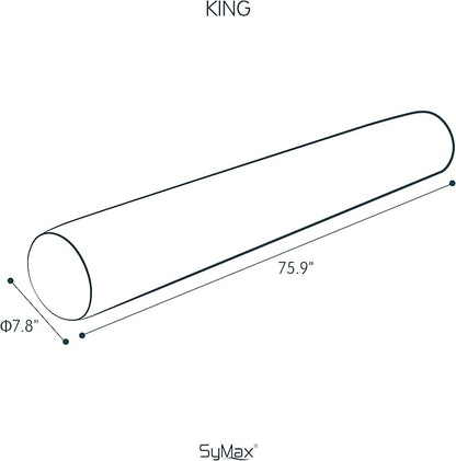 SyMax 7.8"x76" Body Pillow for King Bed, Memory Foam Bolster w/Removable Velvet Cover, Headboard Gap Filler Pillow, White