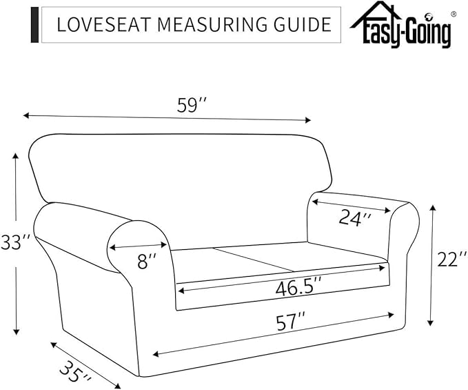 Easy-Going Sofa Slipcover Loveseat Cover Waterproof Couch Cover Washable Sofa Cover for 2 Cushion Couch Non-Slip Fabric Furniture Protector with Pocket for Pets Kids Dog Cat (Loveseat, Navy)