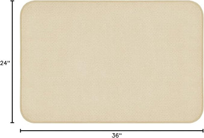 House, Home and More Skid-Resistant Carpet Indoor Area Rug Floor Mat - Ivory Cream - 2 Ft X 3 Ft - Non Slip Rubber Backing, Stain Resistant, Dog Friendly, Living Room Bedroom Kitchen Entryway