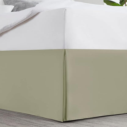 Nestl Green Full Bed Skirt - Full Size Bed Skirt 14 Inch Drop - Brushed Microfiber Bed Skirts - Hotel Quality Pleated Bed Skirt - Shrinkage & Fade Resistant
