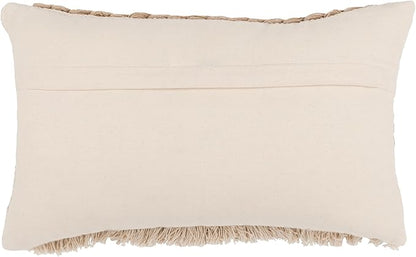 REDEARTH · Boho Textured Throw Pillow Cushion Covers - Lumbar Woven Tufted Decorative Farmhouse Cases Set for Couch, Sofa, Bed, Chair, Dining, Patio, Outdoor; 100% Cotton (12"x20", Black) Pack of 2
