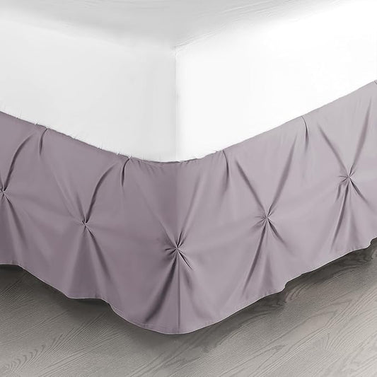 Nestl Dusty Purple Bed Skirt Queen Size, Pinch Pleat Queen Bed Skirt, 14" Inch Drop Queen Bedskirt Hotel Quality Dusty Purple Bed Skirts Microfiber Bedskirt for Queen Bed, Dusty Purple Queen Bed Skirt