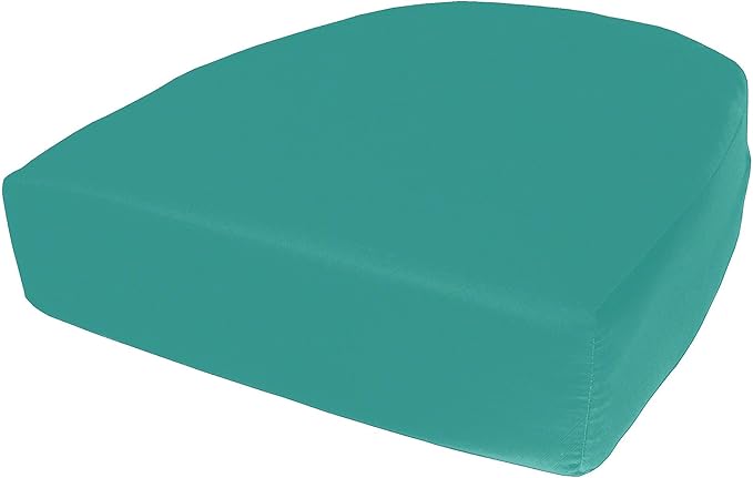 Cushion Source Rounded Back Seat Cushion, 19.5" x 20" x 5" deep Indoor and Outdoor Durable seat Cushion Made with Fade Resistant Sunbrella Fabric, Hidden Zipper, Sunbrella Aruba