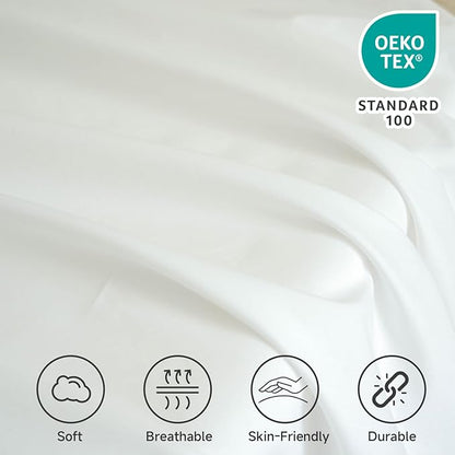 Simple&Opulence French Linen Bed Skirt with Classic 14 inch Drop Dust Ruffle, Tailored Draped Premium Natural Flax Cotton Blend Basic Dust Easy Fit Breathable Farmhouse Bedding (Queen, Basic Linen)