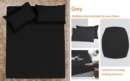 King Sheet Sets Air Mattress Sheets - 3 Pieces Queen Sheets Sets 16 to 24 inch - Inflate Without Disassembly Convenient & Firm Easy to use Air Mattress (Black, King)