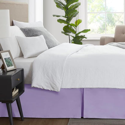 Nestl Lavender Twin XL Bed Skirt - Twin XL Size Bed Skirt 14 Inch Drop - Brushed Microfiber Bed Skirts - Hotel Quality Pleated Bed Skirt - Shrinkage & Fade Resistant