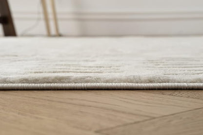 Revival Rugs Shell 7'10"x10' Washable Area Rug for Living Room Bedroom - 100% Recycled Oeko-TEX Certified, Medium Pile, Beige, Cream