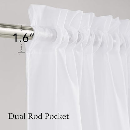 NICETOWN White Sheer Curtains 84 inches Long 4 Panels, 42 inch Wide Rod Pocket Light Filtering Drapes Translucent Modern Voile Airy & Breathable Window Treatment for Bedroom Living Room