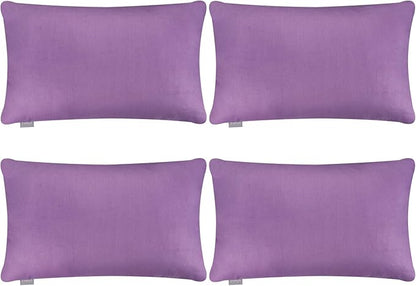 Thmyo 4-Pack 100% Cotton Lumbar Comfortable Solid Decorative Throw Pillow Case, Rectangle Cushion Cover Pillowcase Sublimation Blank Pillow Covers DIY Throw Pillowcase(12x20inch/30x50cm, Purple)