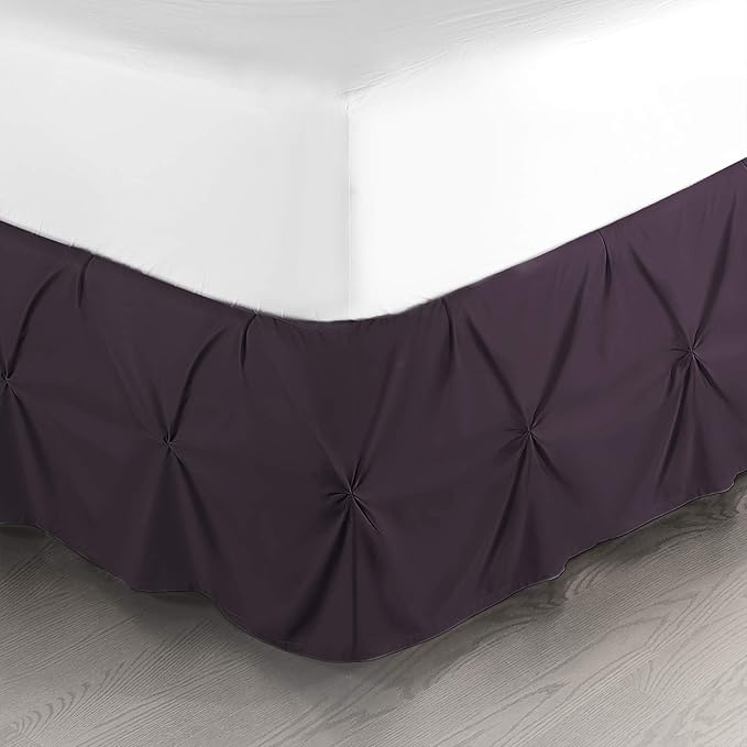 Nestl Purple Bed Skirt - King Size, Pinch Pleat, 14" Drop, Hotel Quality, Premium Microfiber