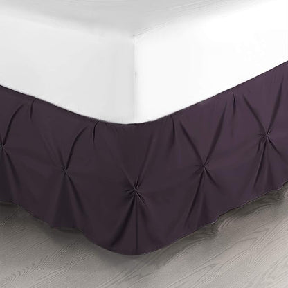 Nestl Purple Bed Skirt - King Size, Pinch Pleat, 14" Drop, Hotel Quality, Premium Microfiber