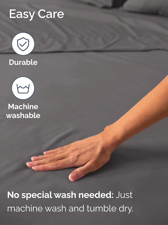 Extra Deep Cal King Fitted Sheet - Hotel Luxury Single Fitted Sheet Only - Easily Fits 18 inch to 24 inch Mattress - Ultra Soft, Wrinkle Free with Extra Deep Pockets - Breathable & Comfy - Dark Grey