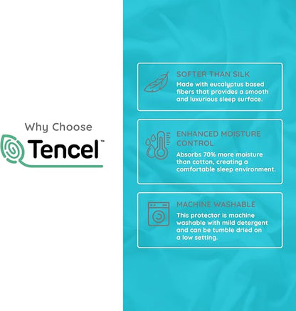 PUREgrace Tencel Mattress Protector (King) – Waterproof, Noiseless Cover, Soft and Breathable with Deep-Pocketed Corners for Secure Fit