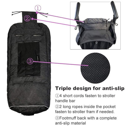funlife Width Adjustable Universal Stroller Footmuff Designed for Baby Grows,Waterproof High Performace Stroller Bunting Bag,Beige