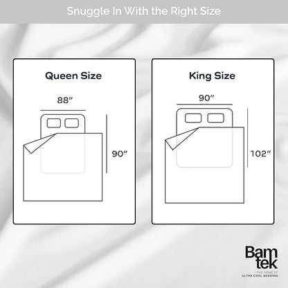 Duvet Cover Set - 100% Viscose Derived from Bamboo Duvet Cover King Size, 3 PC Luxury Cooling Duvet Cover for Hot Sleepers, Silky Buttery Soft Comforter Cover & 2 PC King Pillowcases, White