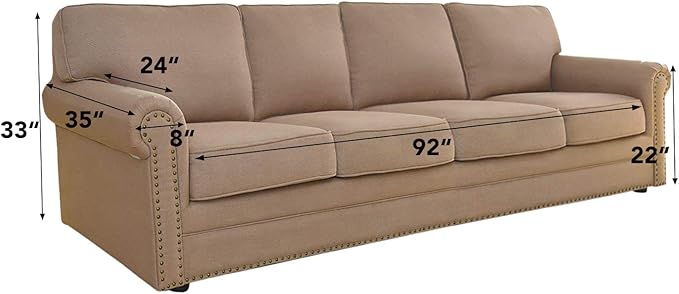 Easy-Going 4 Seater Sofa Slipcover Reversible Sofa Cover Water Resistant Couch Cover with Foam Sticks Elastic Straps Furniture Protector for Pets Children Dog Cat (XX-Large, Navy/Ivory)