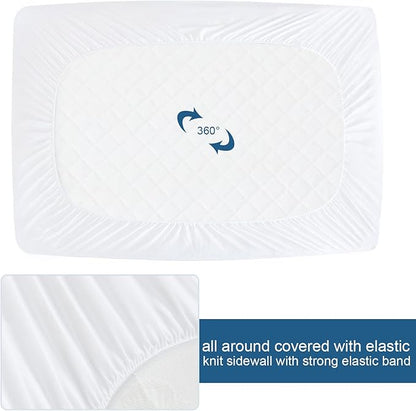 Queen Mattress Protector Waterproof Cover Absorbent Fitted Sheet up - 18'' Deep Pocket Mattress Cover Queen Size Bed Sheets, Terry Machine Wash Protection Mattress Protector