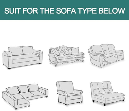 MYSKY HOME White Geometrical Sofa Covers, Couch Cover for 2 Cushion Couch, Sectional Couch Cover Living Room Sofa Throws Sofa Slipcovers for Pets, & Kids (X-Large, 71" x 118", White)