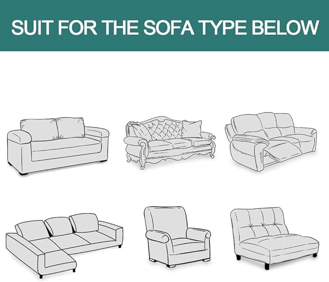 MYSKY HOME Couch Cover Sofa Covers for 3 Cushion Couch Sofa Protector Sectional Sofa Couch Cover for Pets Sofa Throws Living Room Geometrical Sofa Slipcovers for Dogs (X-Large, 91" x 118", Grey)