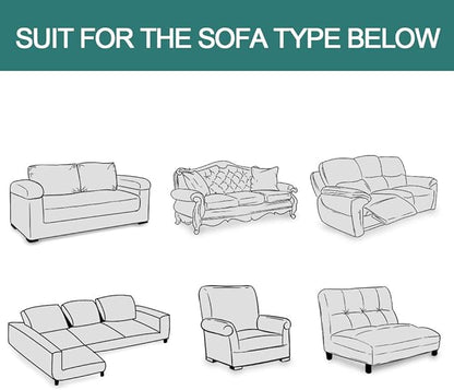 MYSKY HOME Couch Cover Sofa Covers for 3 Cushion Couch Sofa Protector Sectional Sofa Couch Cover for Pets Sofa Throws Living Room Geometrical Sofa Slipcovers for Dogs (X-Large, 91" x 118", Grey)