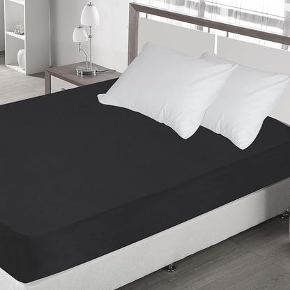 Twin Fitted Sheet Only, Super Soft & Cozy Twin Size Bed Sheets for Boys Kids with Deep Pocket to 14 Inch, Cooling Jersey Mattress Bottom Sheets,Shrinkage & Stain Resistant, Wrinkle Free, Black