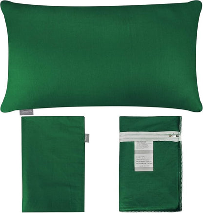 4-Pack 100% Cotton Lumbar Comfortable Solid Decorative Throw Pillow Case,Thmyo Rectangle Cushion Cover Pillowcase Sublimation Blank Pillow Covers DIY Pillow Covers(12x20inch/30x50cm, Christmas Green)