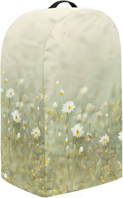 Daisy Floral Green Blender Cover with Drawstring Kitchen Appliance Cover Anti Fingerprint Dust Proof Stain Resistant Coffee Maker Food Processor Stand Mixer Cover for Home Decor