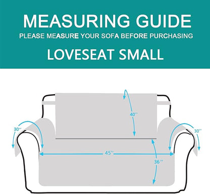 U-NICE HOME Loveseat Sofa Cover Reversible Couch Covers for 2 Cushion Couch for Dogs Furniture Protector Cover with Elastic Straps Water Resistant(Loveseat Small, Dark Blue/Light Grey)