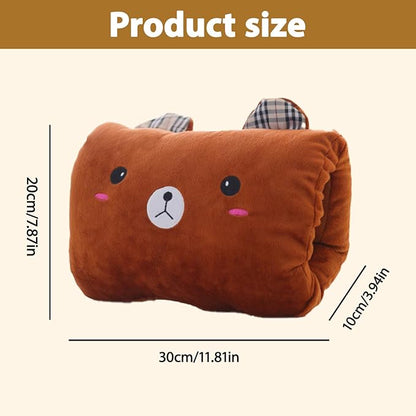 Kids Cartoon Hand Pillow,Winter Hand Warmer Rest Arm Pillow,Non-Electrical Travel Essentials,Arm Support for Napping,Soft Cotton Winter Hugging Cushion,Home Animal Doll Plush Muffs (Model 4)