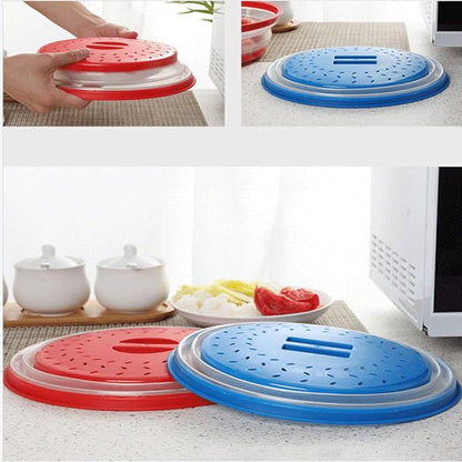 Collapsible Microwave Splatter Cover, 10.5 Inch, Dishwasher-safe, Microwave Plate Cover With Steam Vent，BPA-Free Silicone & Plastic (Light purple)