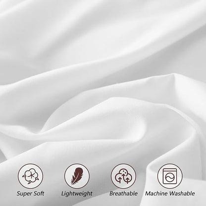 Queen Fitted Sheet for Air Mattress,with 24 Inch Extra Deep Pockets,Ultra Soft Durable Breathable Bed Sheets Cover for Inflatable Air Bed,with Pump Opening,Inflate at Any Time-White