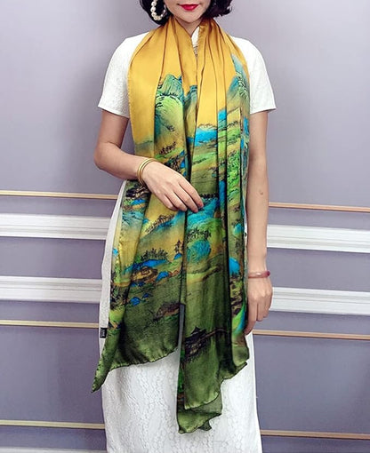 Fashion Scarves Scarf 100% Silk Feeling Scarf Silk Like Scarves Long Lightweight Sunscreen Shawls for Women