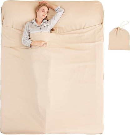 Sleeping Bag Liner Camping Adult Sleep Sack Lightweight Travel Sheet for Hotel Bed Compact Ultralight Essential Cleaning Supplies Kit Travel Bedding Set for Backpacking
