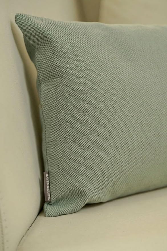 Haven & Glow Decorative Throw Pillow Cover – Square Cushion Case with Zipper | Modern Sofa, Couch & Bed Accent Pillow Covers for Living Room, Bedroom & Home Decor | 18 x 18 Inch – Sky Blue – Pack of 2