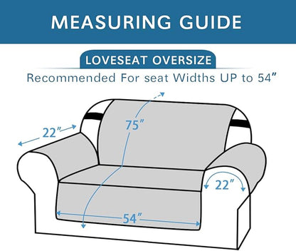 H.VERSAILTEX Reversible Loveseat Cover Furniture Protector Anti-Slip Water Resistant 2" Elastic Straps Couch Covers Pets Kids Fit Sitting Width Up to 54"(Oversized Loveseat: 75" x 98", Red/Tan)
