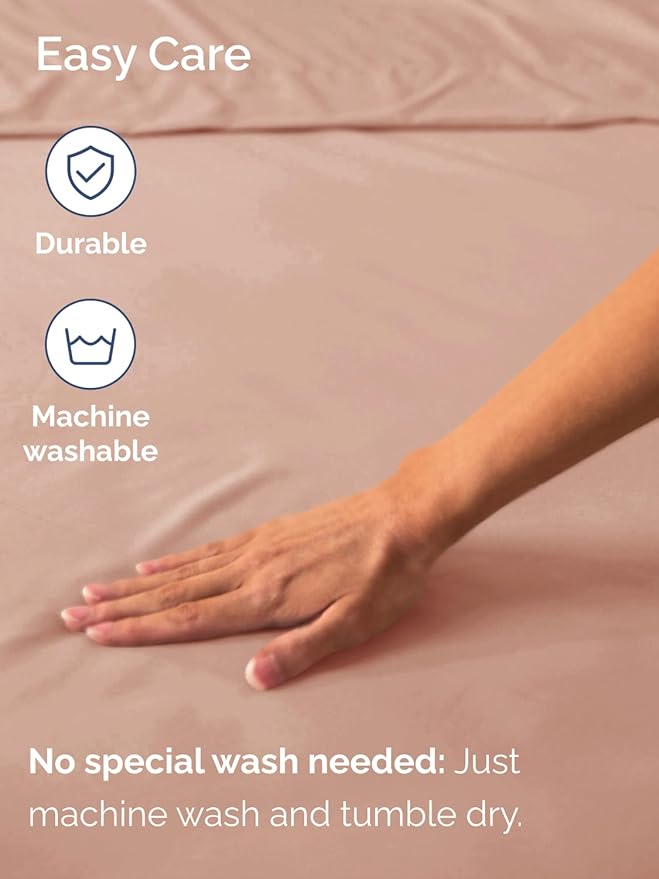 Extra Deep King Fitted Sheet - Hotel Luxury Single Fitted Sheet Only - Easily Fits 18 inch to 24 inch Mattress - Ultra Soft, Wrinkle Free w/Extra Deep Pockets - Easy-Care, Breathable & Comfy - Mauve