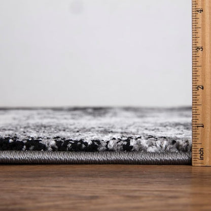 Keen Home Design Area Rugs - 5x8 Non-Shedding, Abstract Rugs for Kitchen, Living Room, Bedroom, Dining Room, Entryway - Size: 5'3" x 7'7", Abstract Black