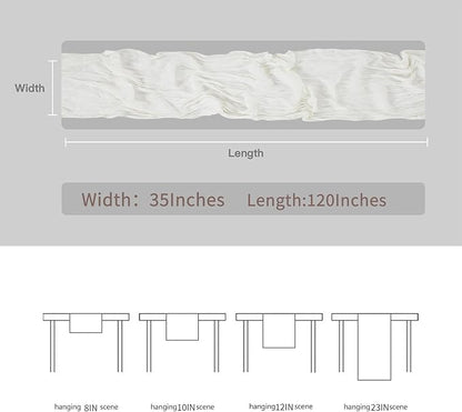 BALCONY & FALCON White Cheesecloth Table Runner 10FT 120 Inch Rustic & Boho Farmhouse Gauze Cheese Cloth Runners for Wedding Fall Thanksgiving Christmas Party Baby Shower Birthday Decor