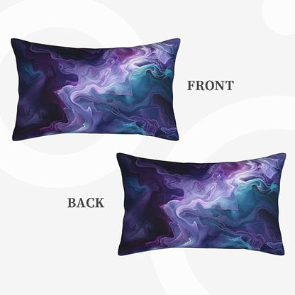 Purple Teal Turquoise Galaxy Nebulous 20x12 inches Throw Pillow Covers Cozy Square Pillowcases Home Decor for Bed Couch Sofa Office Living Room Cushion Covers