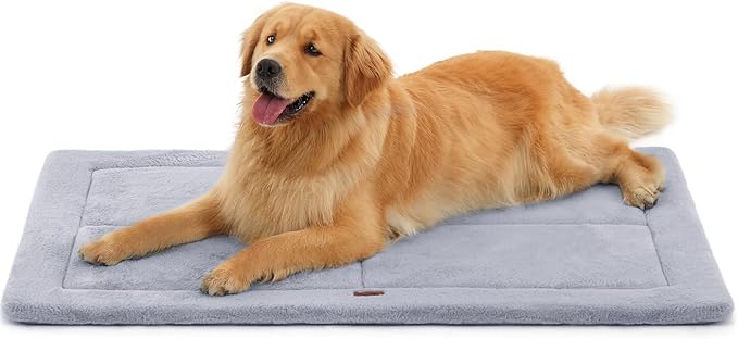 MADE 4 PETS Dog Crate Pad Bed for Large Dogs, Washable & Reversible, Anti-Slip Kennel Mat for Cozy Sleeping, Soft Fluffy Dog Bed for Indoor & Outdoor Use, 41"x29", Gray