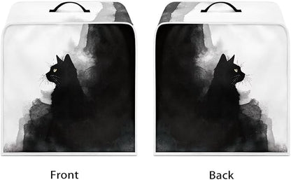 Coffee Maker Cover – Dust Protection Stain Resistant Washable Appliance Cover Kitchen Decoration Gifts For Coffee Lovers Ink-wash Cat Print