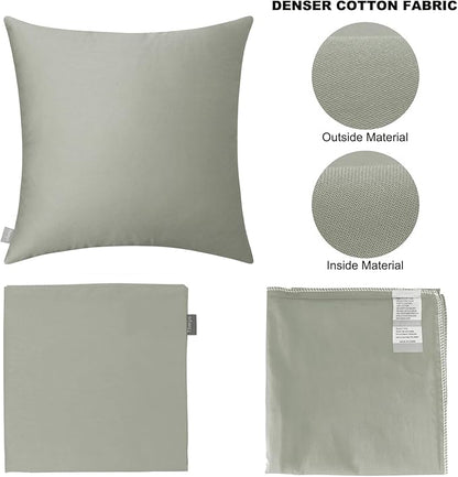 4-Pack 100% Cotton Comfortable Solid Decorative Throw Pillow Case,Thmyo Square Cushion Cover Pillowcase Sublimation Blank Pillow Covers DIY Throw Pillowcase for Sofa Bedroom(24x24 inch/ 60x60cm,Grey)
