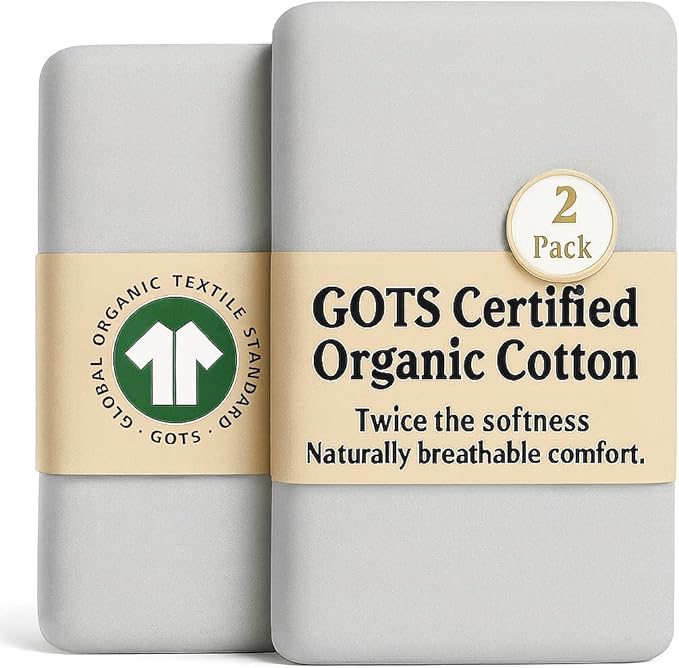 GOTS 100% Organic Bassinet Sheets - Luxurious Turkish Cotton for Halo, SNOO, Dream on Me Karley & Lacy, Delta Children and Simmons Kids City Sleeper Oval or Rectangle Bassinet Bed Pads or Mattresses