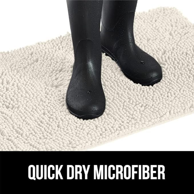 GORILLA GRIP SOAKSTOPPER Dog Door Mat, Machine Washable Rug Absorbent Doormat Captures Moisture Mud Dirt, Quick Dry Soft Chenille Entryway Rugs Indoor Entrance Mats for Dog Paws, 24x17 Cream