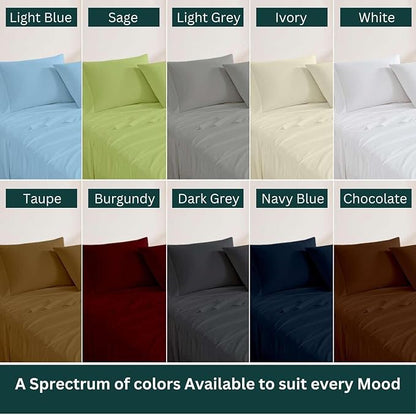 NON Sticky cotton Queen Size Sleeper Sofa Sheets, 4 Piece Egyptian Cotton Bed Sheet Set for Sofa Bed, 6" Deep Pocket Fitted Sheet for Pull Out Couch Mattress, 60" x 75", Light Blue Stripe