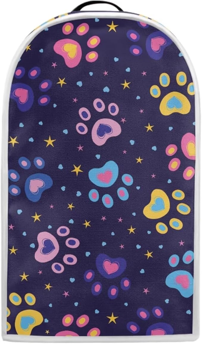 Colorful Paw Print Blender Dust Cover for Stand Mixer or Coffee Maker Appliance, Anti Fingerprint Polyester Dust Proof Stain Resistant Blender Covers for Home Kitchen
