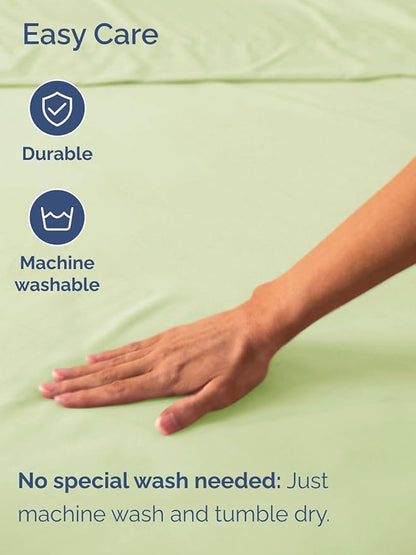 Extra Deep Full Fitted Sheet - Hotel Luxury Single Fitted Sheet Only - Easily Fits 18 inch to 24 inch Mattress - Ultra Soft, Wrinkle Free w/Extra Deep Pockets - Breathable & Comfy - Light Sage Green